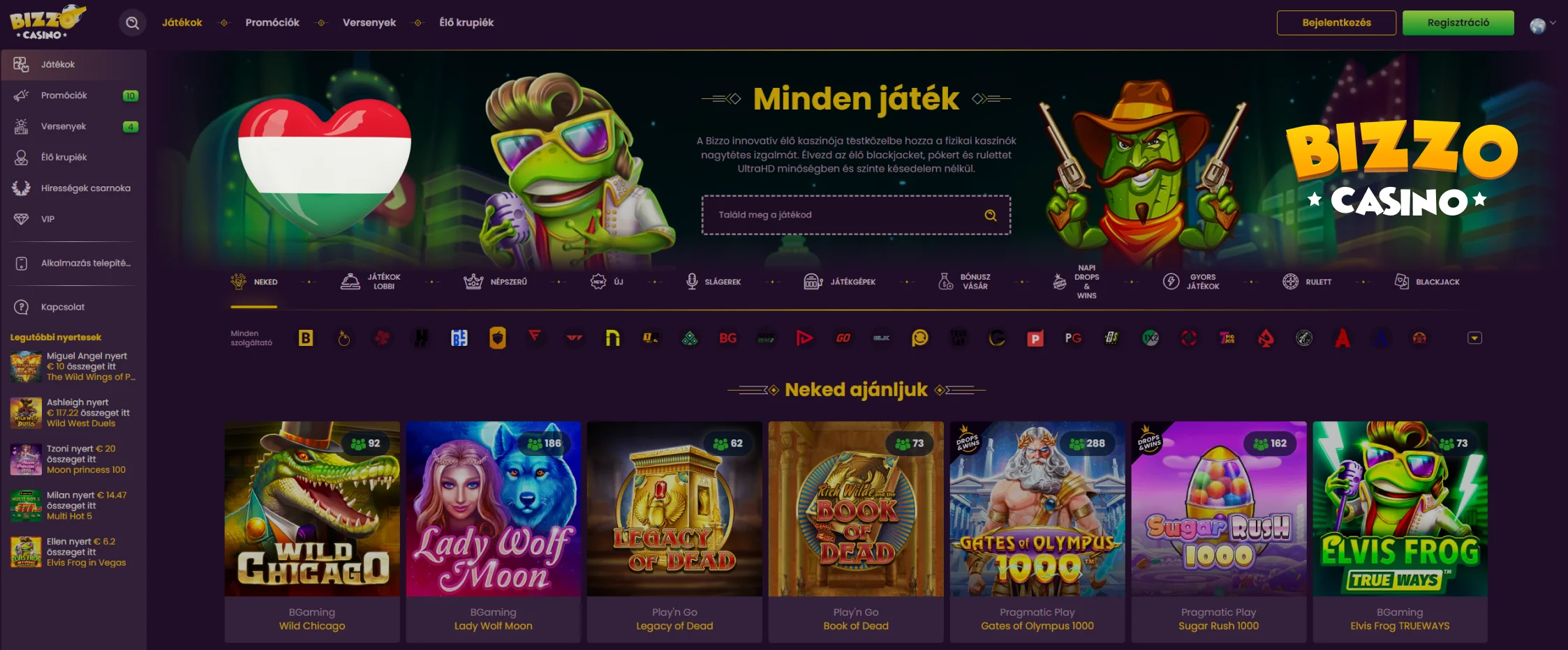 Bizzo Casino Játékok